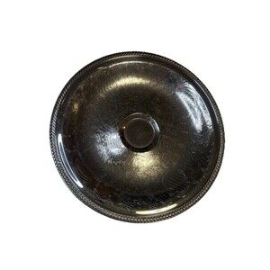 Sliver Round Serving Platter 12” Diameter With Etching Design Flowers Catering